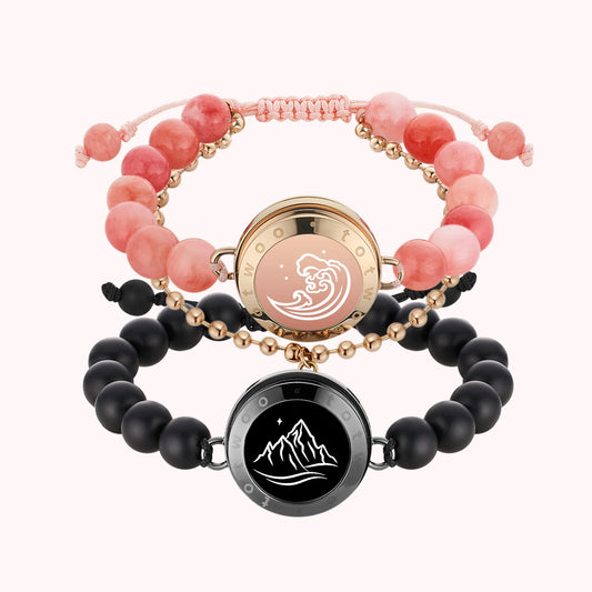 Mountain&Sea with Black and Pink Beaded Jade